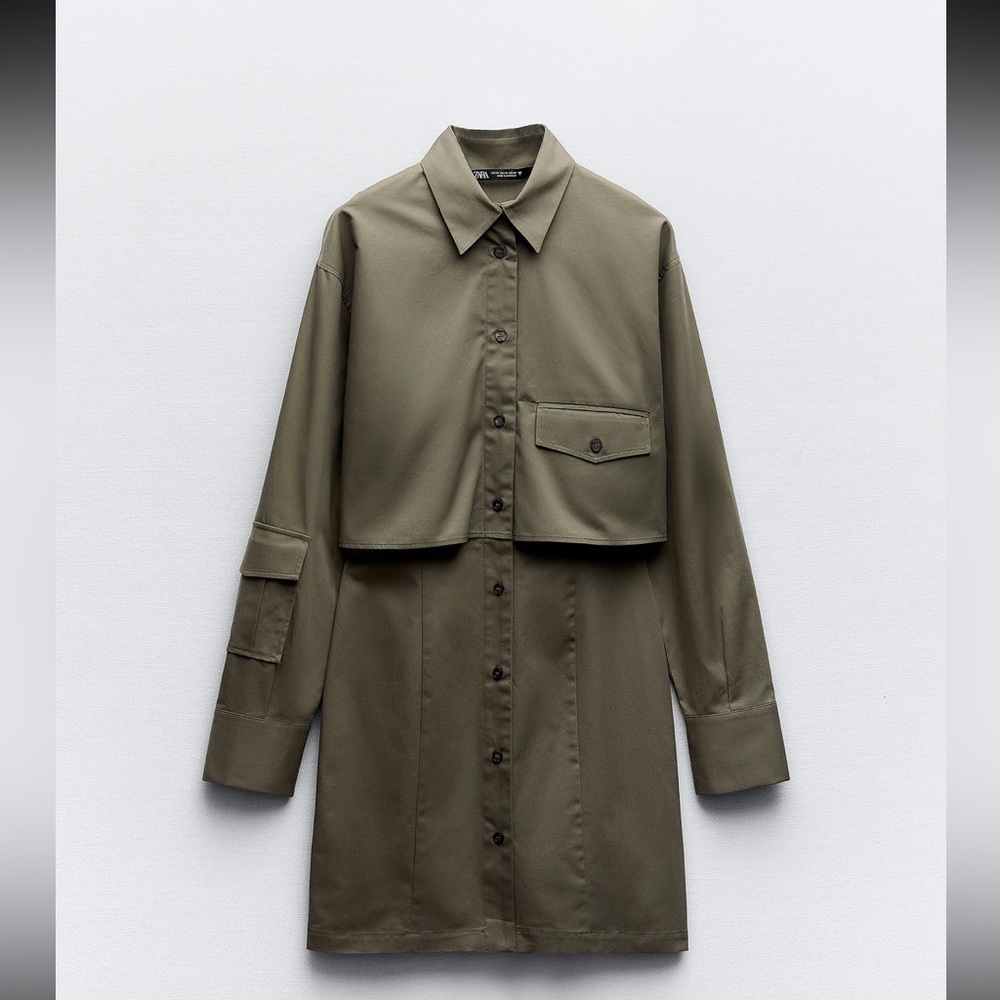 Gabardine shirtdress